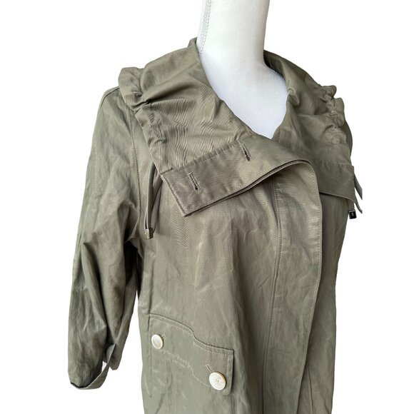 TALBOTS Womens Olive Green Spring Jacket Size 14P - Picture 2 of 5